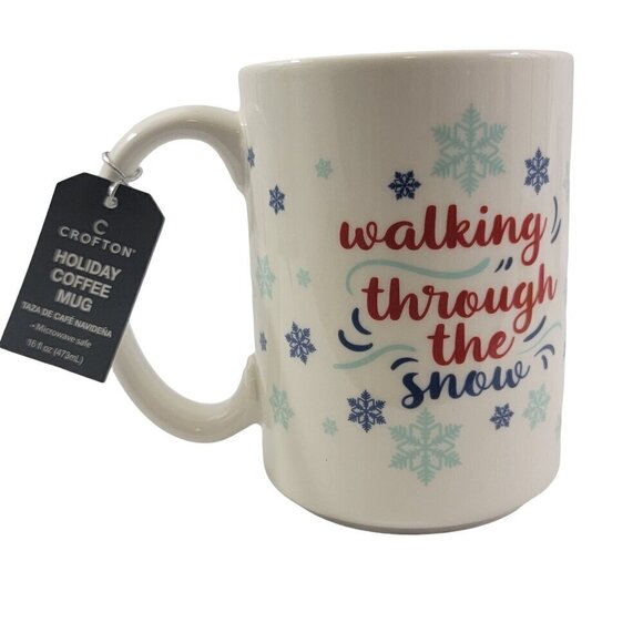Crofton Mug WALKING THORUGH THE SNOW  Graphic 16 Oz Ceramic Coffee Tea Cup - NEW - Picture 3 of 15